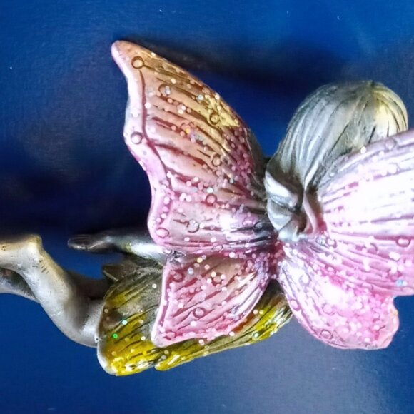 2 Mythical Sparkly Vintage Pewter Whimsical Fairy Figurines Decor/Collectibles - Picture 11 of 11